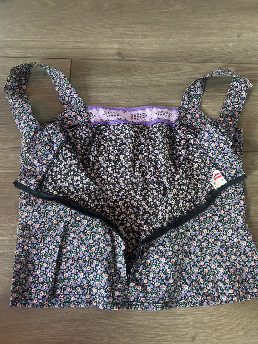 Vintage 90s Lucie Linden Floral Corset Tank Top Cottagecore Grunge - Picture 8 of 9